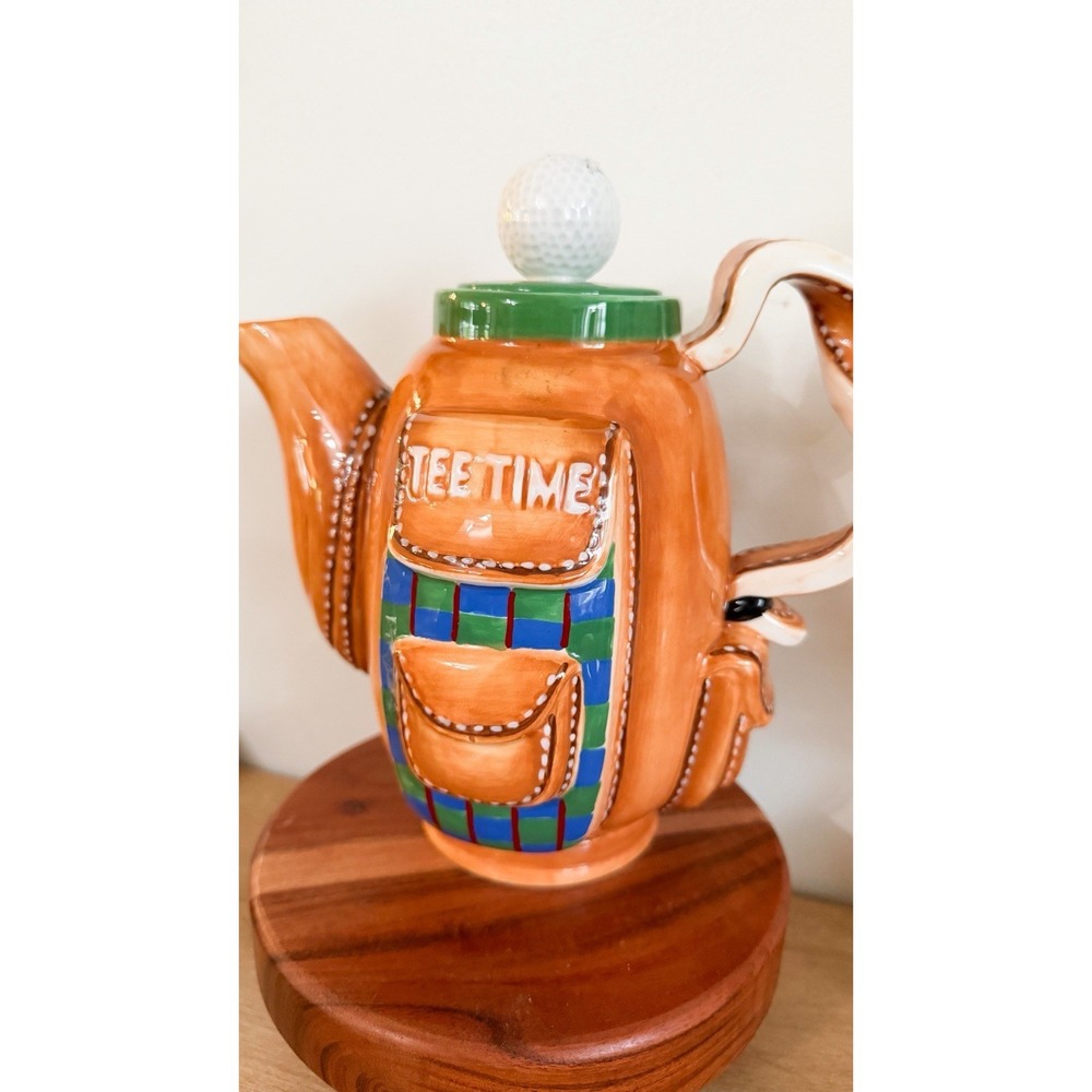 Vintage Golf Bag Teapot Coffee Pot Ceramic Golfer Decor | Fathers Day - Picture 2 of 8